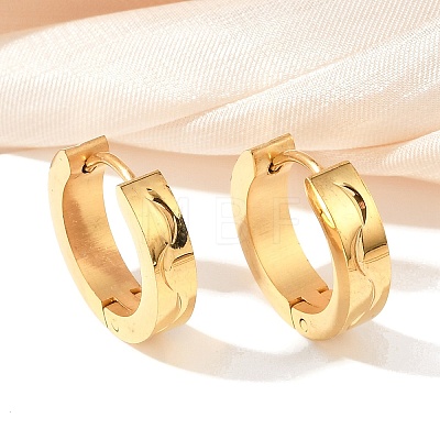 304 Stainless Steel Polishing Effect Hoop Earrings EJEW-M001-32G-1