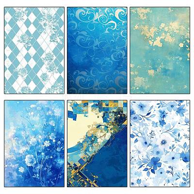 12 Sheets Blue Theme Scrapbook Paper Pad Sets PW-WGDC27B-01-1