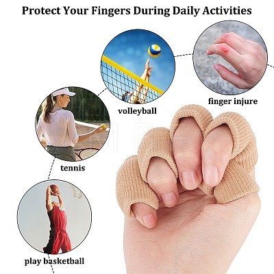 Gorgecraft 20Pcs 2 Colors Nylon Knitting Finger Protectors AJEW-GF0006-04-1
