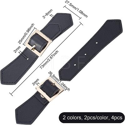 Fingerinspire 4Pcs 2 Colors Imitation Leather Toggle Buckle FIND-FG0001-26-1