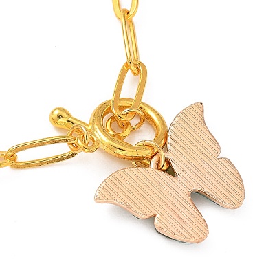 Butterfly Alloy Cellulose Acetate (Resin) Pendant Necklaces NJEW-JN02950-01-1