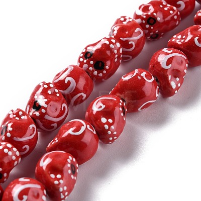 Handmade Porcelain Beads LAMP-F020-38E-1