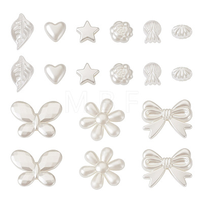 Craftdady 180Pcs 9 Style ABS Plastic Imitation Pearl Beads OACR-CD0001-08-1