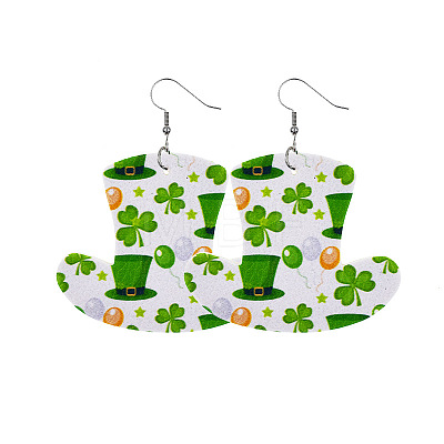 Saint Patrick's Day Imitation Leather Dangle Earrings FS-WG4E1C6-12-1