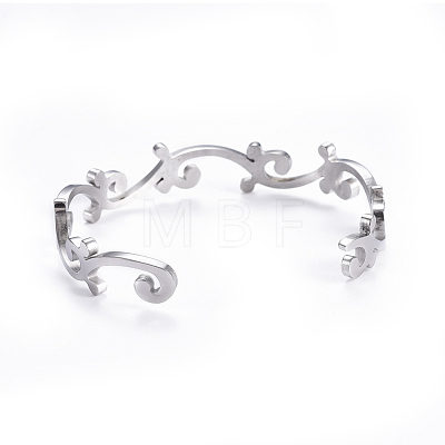 304 Stainless Steel Cuff Bangles BJEW-I277-02P-1