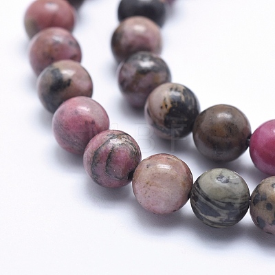 Natural Rhodonite Beads Strands X-G-G717-6mm-1