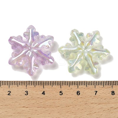 Christmas Snowflake UV Plating Luminous Rainbow Iridescent Acrylic Beads LACR-R001-07A-1