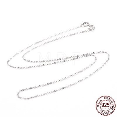 Rhodium Plated 925 Sterling Silver Cable Chains Necklace for Women STER-I021-05P-1