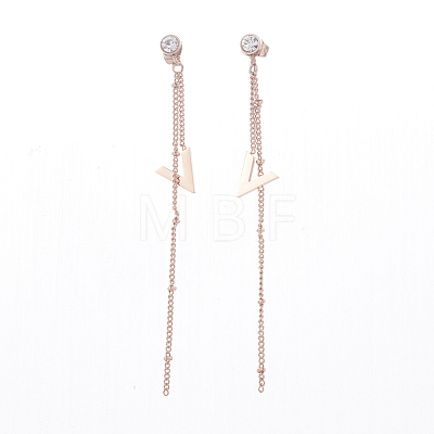 (Jewelry Parties Factory Sale)304 Stainless Steel Dangle Stud Earrings EJEW-F204-19-1