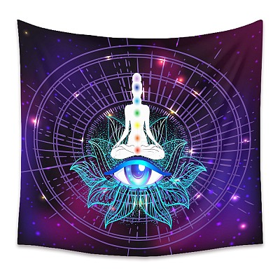 Yoga Meditation Trippy Polyester Wall Hanging Tapestry PW23040457107-1
