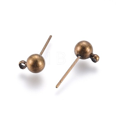 Brass Ball Post Ear Studs EC254-NFAB-1