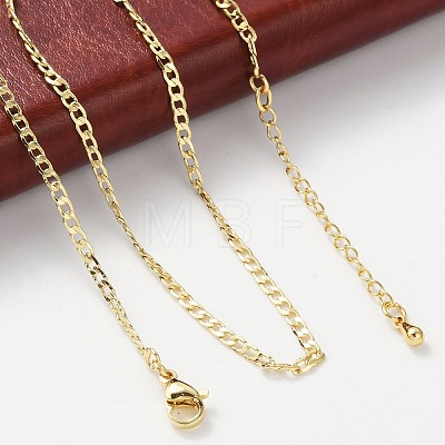 Brass Curb Chains Necklaces for Women NJEW-D302-39G-1