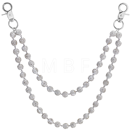 1Pc Polymer Clay Rhinestone Round Beaded Pants Chains AJEW-BM0001-29B-01-1