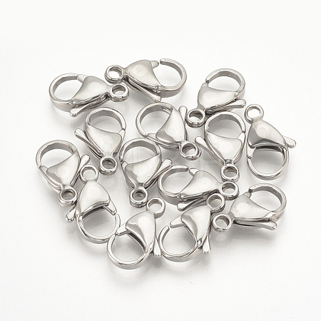 Tarnish Resistant 304 Stainless Steel Lobster Claw Clasps STAS-T029-11-1