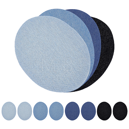 12Pcs 4 Colors Denim Cloth Iron On Sew On Patches PATC-FG0003-85-1