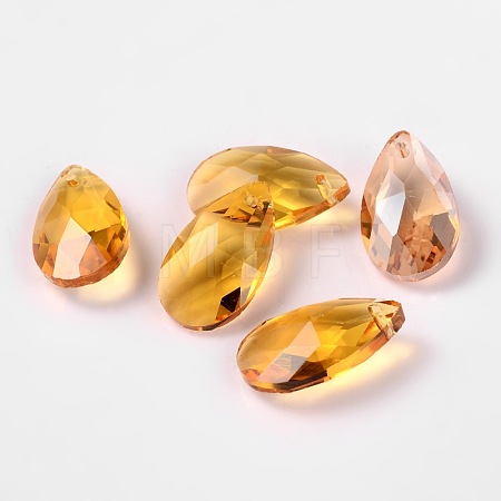 Faceted Teardrop Glass Pendants GLAA-O008-B08-1