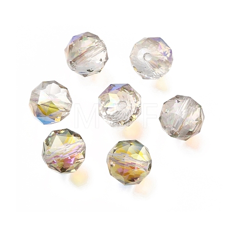 Electroplate Transparent Round Glass Beads GL-CBA6A73-FP03-1