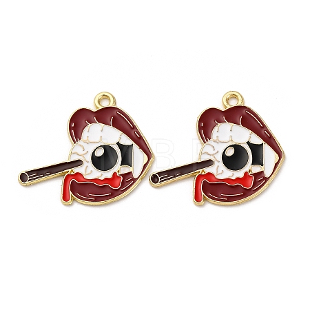 Halloween Alloy Enamel Pendants STAS-I354-01G-L-1