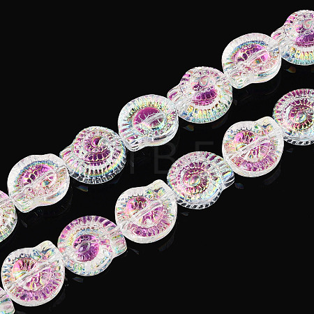 Electroplate Transparent Glass Beads Strands EGLA-S190-05A-1