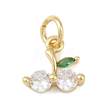 Brass Micro Pave Cubic Zirconia Charms KK-H525-03B-G-1