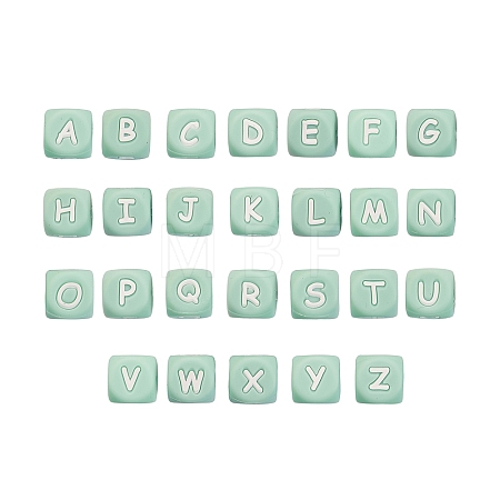 26Pcs 26 Style Silicone Alphabet Beads for Bracelet or Necklace Making SIL-SZ0001-01C-1