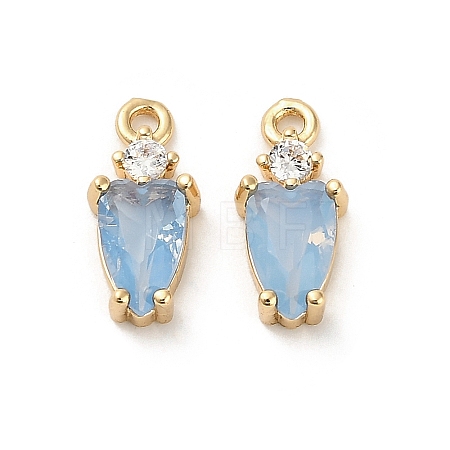 Brass Micro Pave Cubic Zirconia Pendants KK-P301-02G-03-1