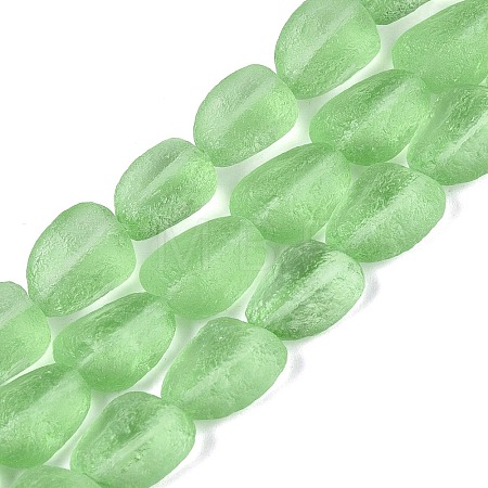 Frosted Handmade Lampwork Beads Strands LAMP-Q041-06C-1