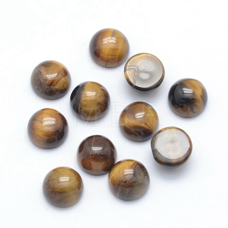 Natural Tiger Eye Cabochons X-G-P393-R26-6mm-1