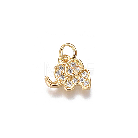 Brass Micro Pave Cubic Zirconia Pendants KK-G374-26G-1