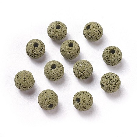 Unwaxed Natural Lava Rock Beads G-F325-8mm-A11-1