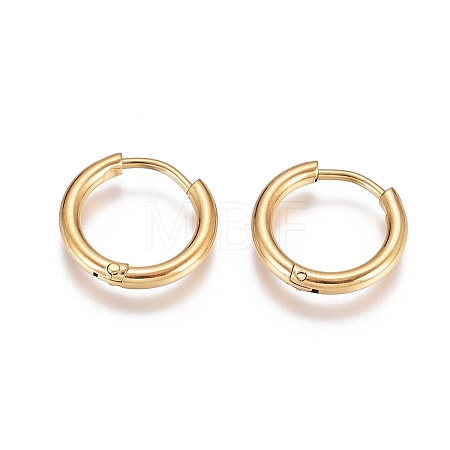 304 Stainless Steel Huggie Hoop Earrings EJEW-G272-02-10mm-G-1