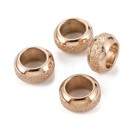 Ion Plating(IP) Frosted 201 Stainless Steel European Beads STAS-B020-13RG-1