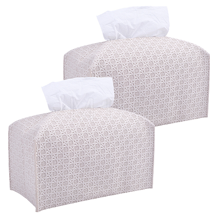 Crossed Textured Imitation Leather Tissue Boxes CON-WH0095-208A-1