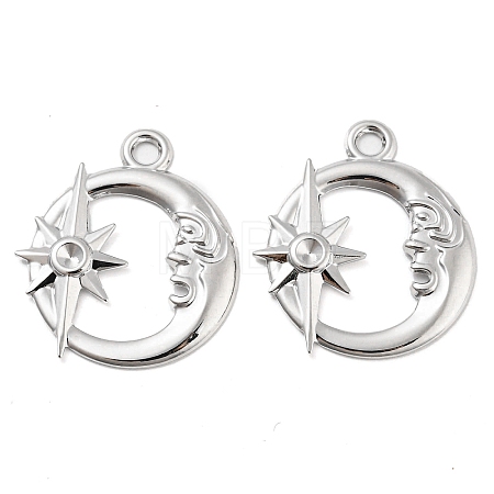 Brass Pendant Rhinestone Settings KK-L208-39P-1