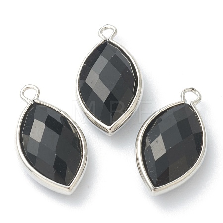 Natural Obsidian Pendants G-B009-01P-E-1