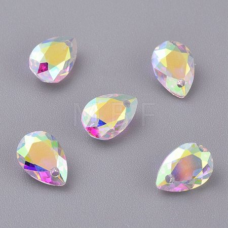 Glass Rhinestone Pendants RGLA-A024-H02-001AB-1