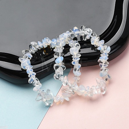 Unisex Chip Opalite Beaded Stretch Bracelets BJEW-S143-10-1
