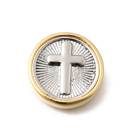 Two Tone Brass Beads KK-D255-02GP-01-1