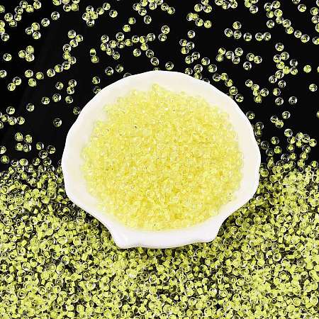 6/0 Inside Colours Transparent Glass Seed Beads SEED-T007-07C-1