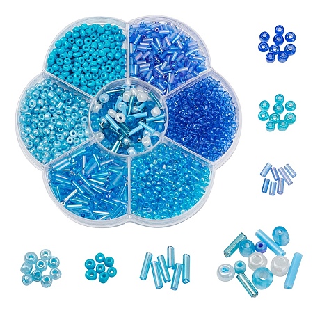 7 Style Baking Paint & Transparent & Trans & Ceylon Glass Seed Beads SEED-YW0001-45D-1