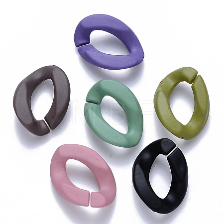 Opaque Spray Painted Acrylic Linking Rings OACR-S036-001A-I-1-1