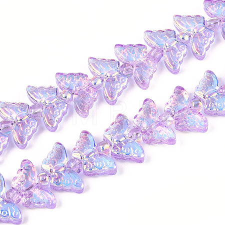 Transparency Electroplate Glass Beads Strands GLAA-T023-39A-05-1