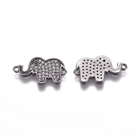 Brass Micro Pave Cubic Zirconia Normal Links ZIRC-K081-93B-02-1