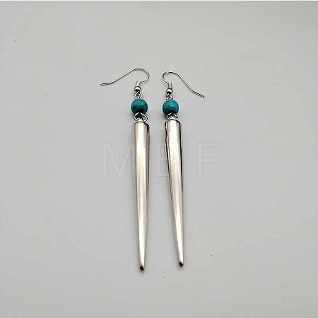 Bohemian Tassel Synthetic Turquoise & Alloy Dangle Earrings for Women RC4749-16-1