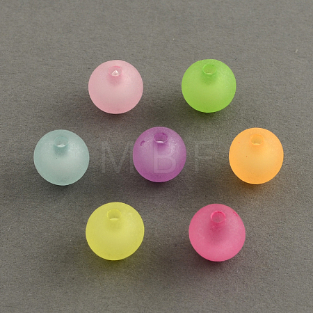 Frosted Acrylic Beads X-FACR-Q006-10mm-M-1