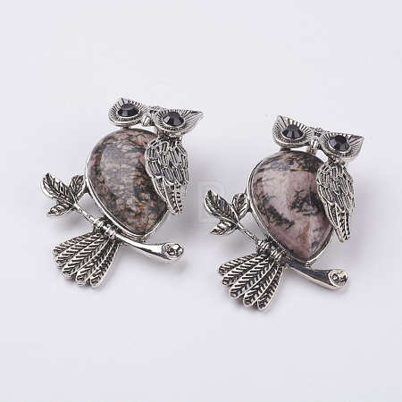 Natural Rhodonite Pendants G-E442-01H-1