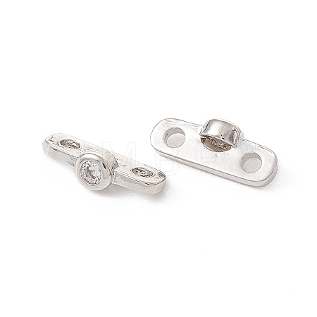 Rack Plating Brass Pave Clear Cubic Zirconia Connector Charms LS-KK-G433-04P-1