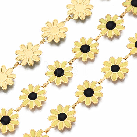 304 Stainless Steel & Enamel Link Chains CHS-Q004-001G-NF-1
