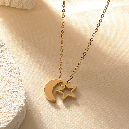304 Stainless Steel Pendant Necklaces for Women WG5CF80-03-1