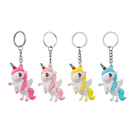 Cartoon Unicorn PVC Plastic Keychain KEYC-JKC00679-1